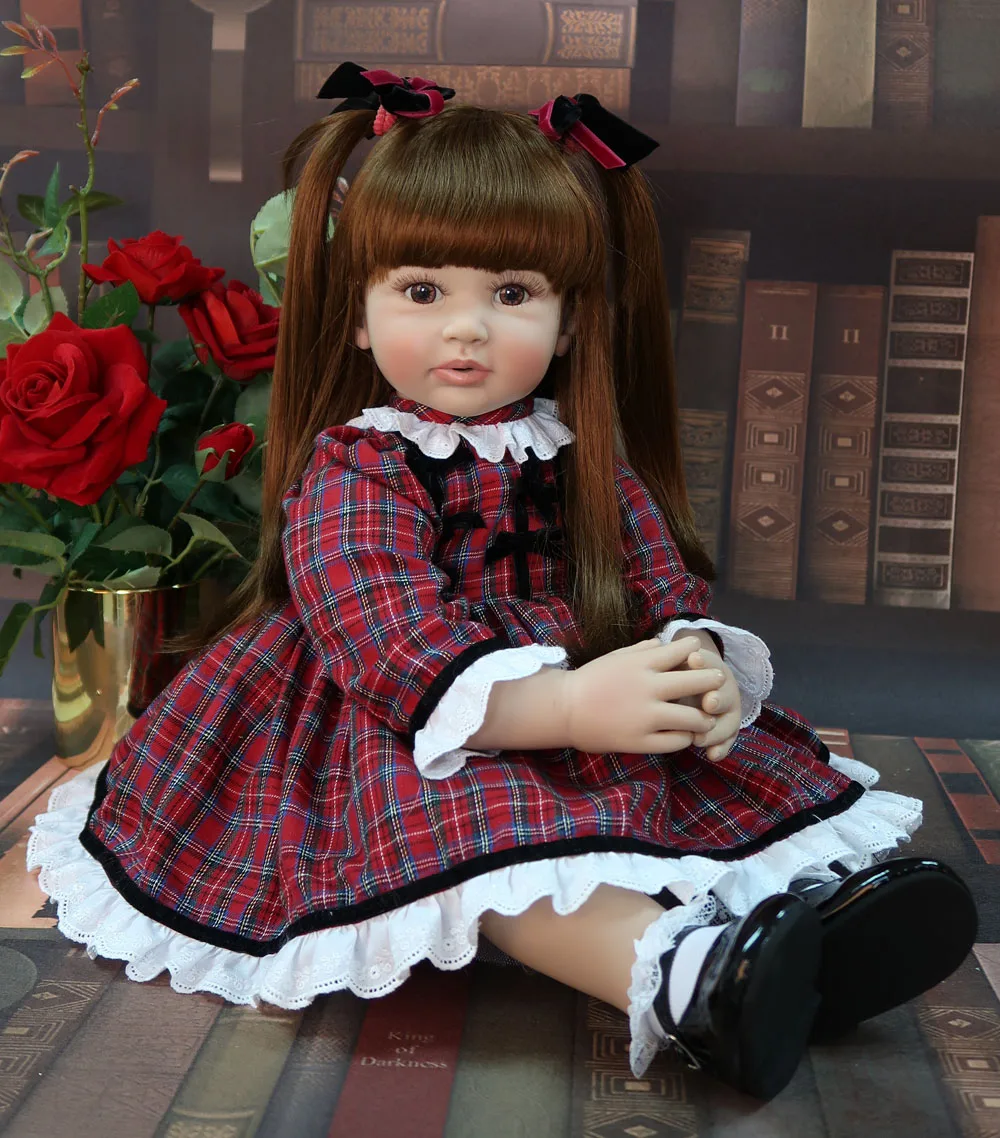 60 см эксклюзивный стиль силикона Reborn Baby Doll игрушка виниловая принцесса малышей, как живой Bebe девочка Boneca ребенок подарок на день рождения