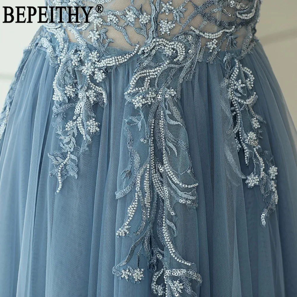 BEPEITHY Vestido De Festa новый дизайн Длинные вечерние платья с вырезом лодочкой рукавами