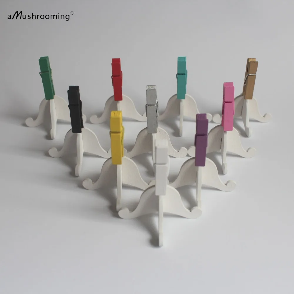 30 цветных мини прищепок на белом столе держатели номера как деревенский Лесной