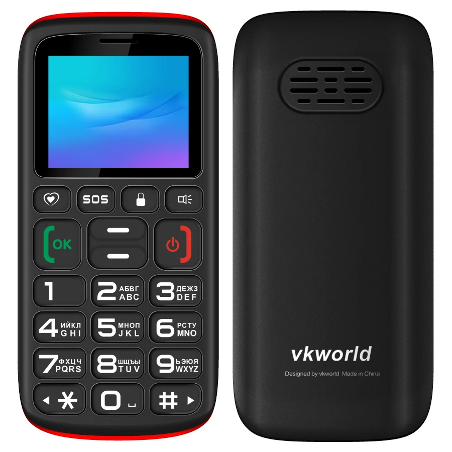Vkworld Z3 телефон с функцией телефона для пожилых детей мини телефон клавиатура с русским шрифтом 2G GSM кнопка большой SOS ключ сотовый телефон для пожилых людей двойная SIM