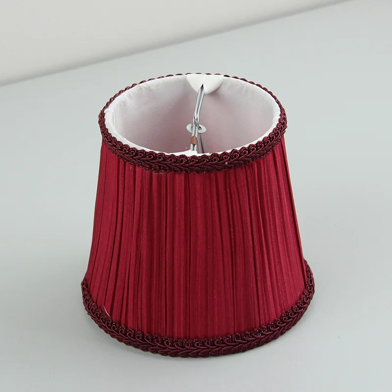 Винно красные тканевые лампы декоративный абажур зажим|Колпаки и абажуры для