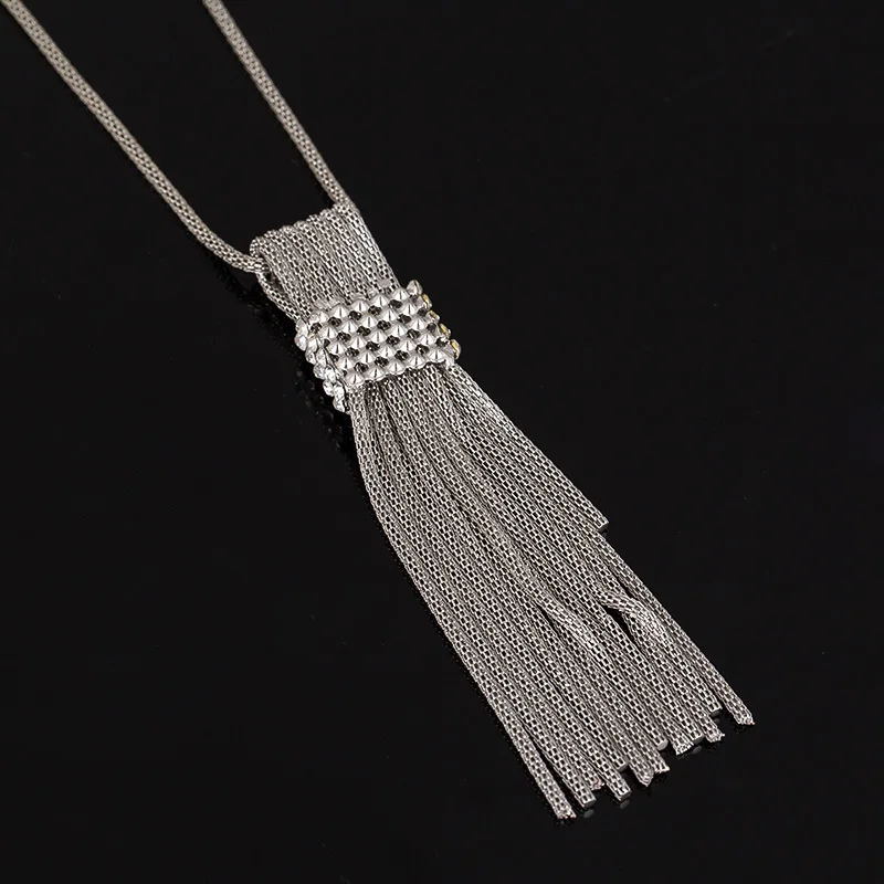 Новое Брендовое ожерелье с подвеской в виде кристалла длинная цепь мода 2016