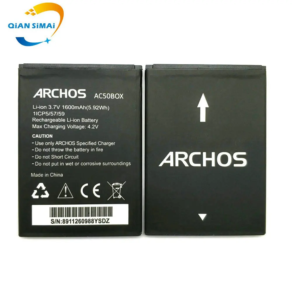 

QiAN SiMAi New original High Quality 1600mAh AC50BOX Battery for ARCHOS AC50BOX mobile phone in stock+ Track Code+