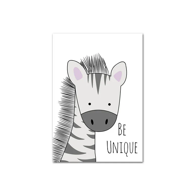 Picture 1 Baby Nursery Wall Art Poster Zebra Lion Canvas Wall Art Print Animal Painting Decorative Picture Nordic Kids Bedroom Decoration - Цвет: Picture 1