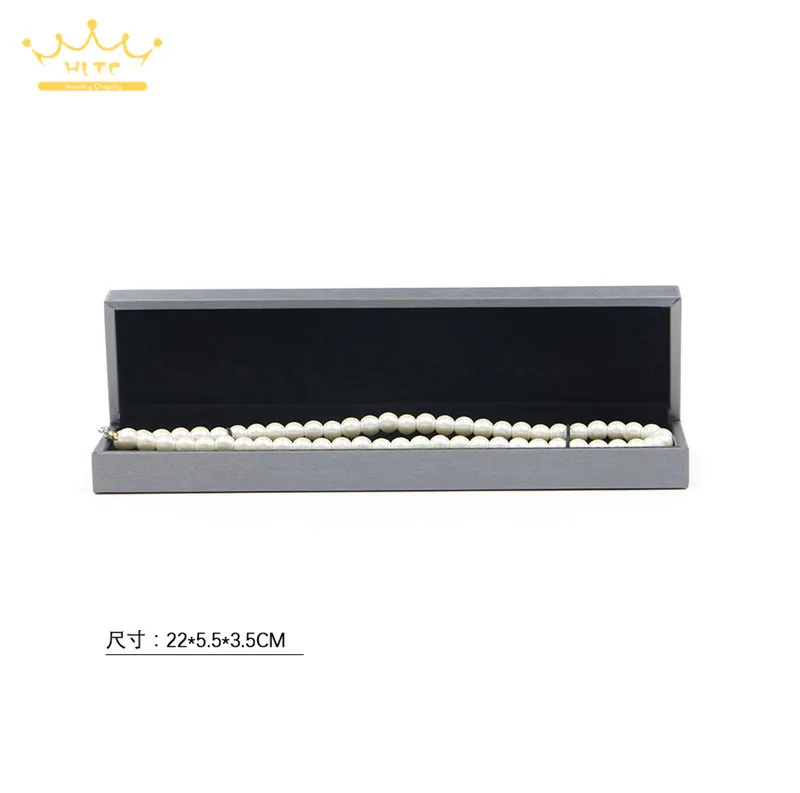 NECKLACE BOX Серый цвет Высококачественная матовая искусственная кожа коробка для ювелирных изделий коробка для колец браслет ожерелье коробка - Цвет: NECKLACE BOX