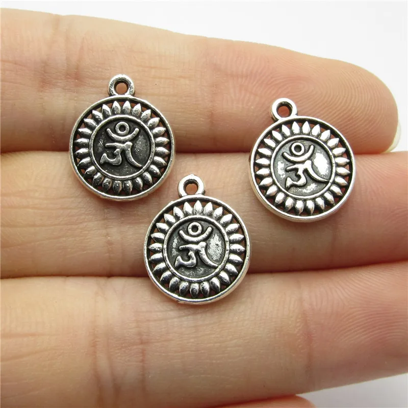 Оптовая продажа 75 шт (15*12 мм) Античные Серебряные Медальоны Подвески подходят для