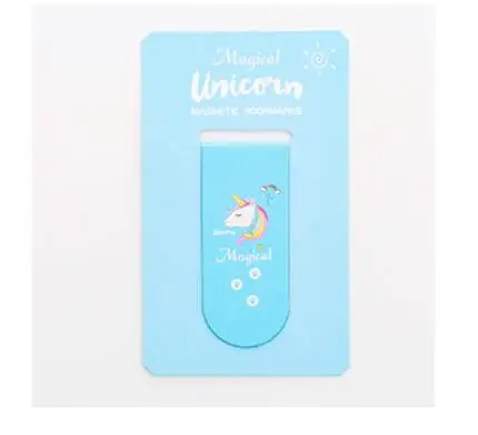 Unicorn blue Единорог Закладка-магнит милый зажим для бумаги Животные закладки для книг школьные офисные принадлежности Escolar Papelaria канцелярские принадлежности - Цвет: Unicorn blue