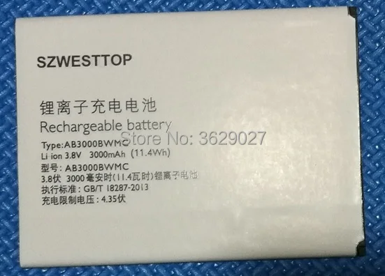 Оригинальный аккумулятор SZWESTTOP AB3000BWMC для сотового телефона philips I928 батарея