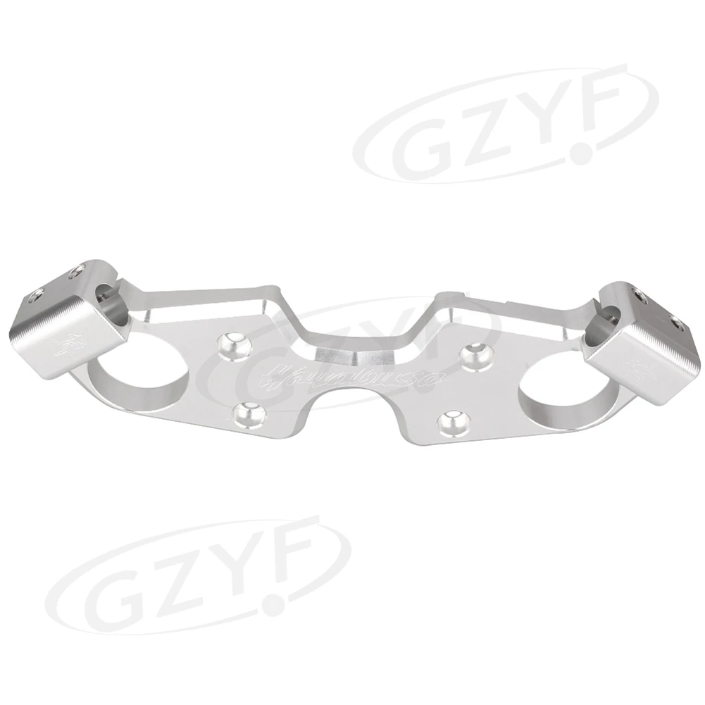 Silver CNC мотоциклетные передний верхний топ зажим тройной дерево для Suzuki GSX1300R GSXR1300 Hayabusa 2008 2009 2010 2011 2012 2013 Алюминий - Цвет: Silver