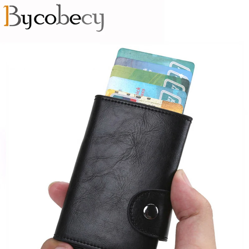 Bycobecy Rfid кошелек для мужчин денег тонкий мини мужской металлический алюминиевый