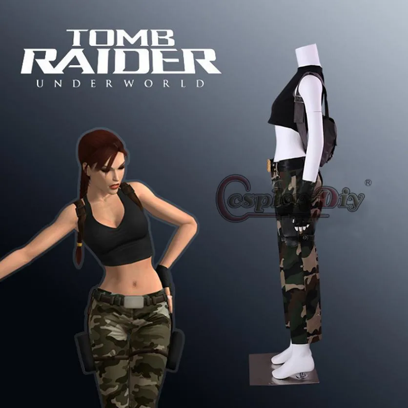 Косплей «сделай сам» игра Tomb Raider Lara Croft косплей костюм взрослые женские костюмы для Хэллоуина наряд Топ+ брюки на заказ