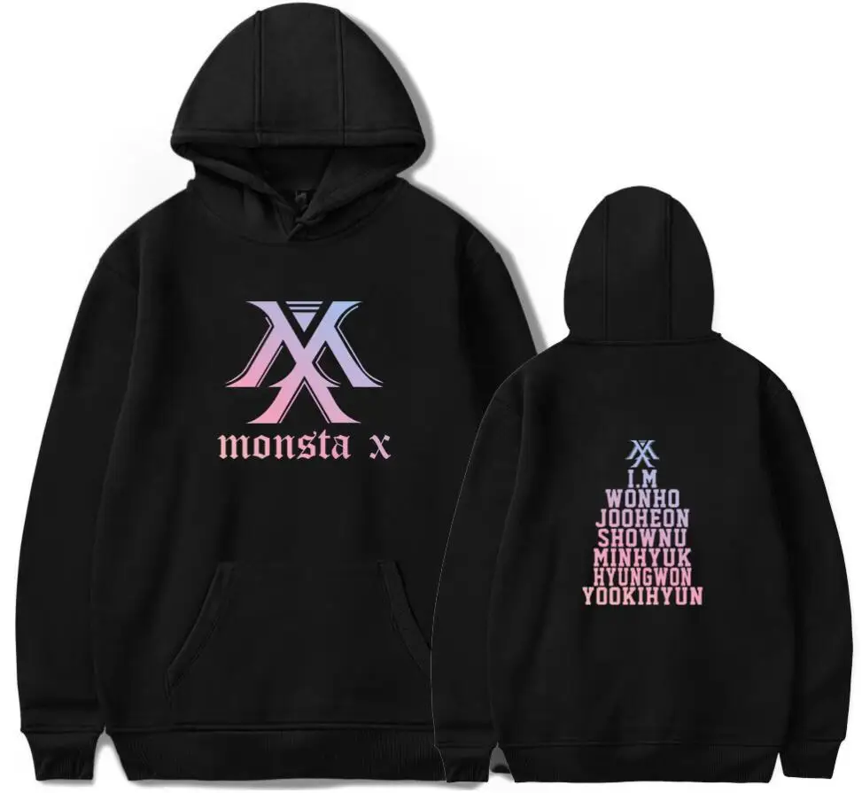 Толстовка KPOP Monsta X для мужчин и женщин толстовка в стиле Харадзюку С Длинным