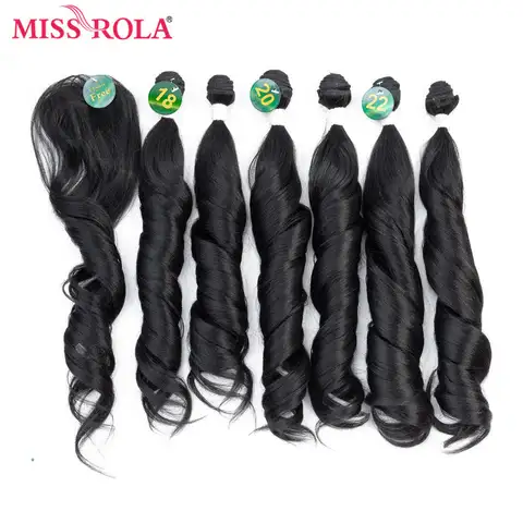 Пупряди волнистых волос Miss Rola с эффектом омбре, синтетические накладные волосы, переплетение волос 18-22 дюйма, 6 дюймов, шт./упак. дюймов, с бесплатной застежкой, 200 г, пучки волос