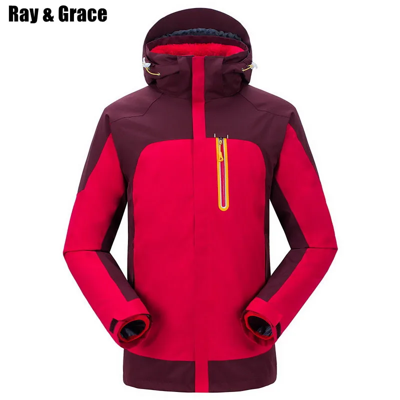 RAY GRACE Softshell Men Jacket Hiking Coats Warm Fleece Fishing Windbreaker Outdoor Camping Trekking Wateproof Women Jackets | Спорт и