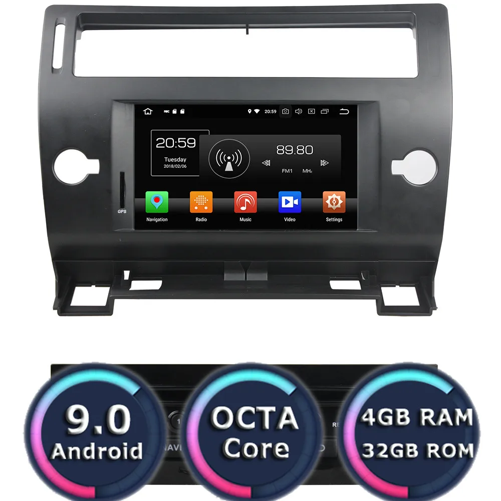 Roadlover Android 9 0 автомобильный DVD плеер для Citroen C4 2005 2011 Стерео GPS навигация Авторадио двойной Din 7 &quotOcta