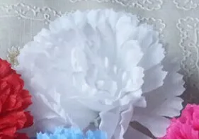 white 200 шт. 9 см 11 цветов искусственные Гвоздика Шелковый цветок DIY Свадебные украшения цветы стены букет целовать мяч решений - Цвет: white