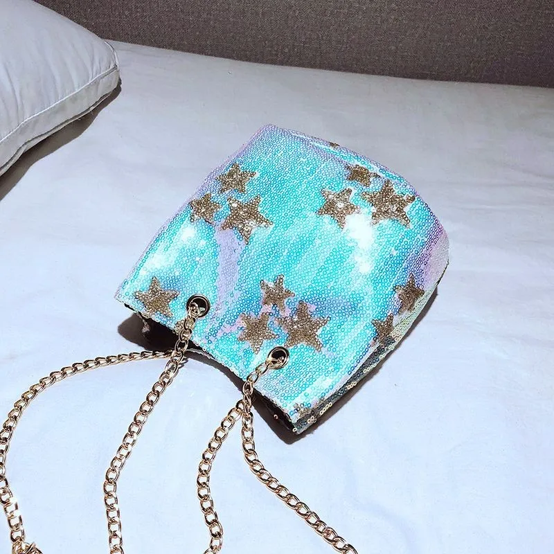 Femme 2018 сумки на плечо пентаграмма блестки Сумки Bolsa Feminina Женская блестками