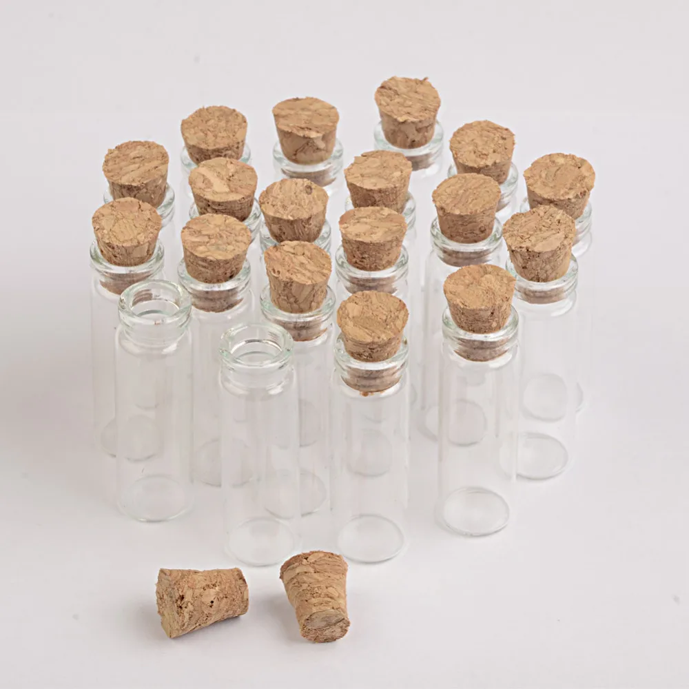 2 мл Стеклянные Мини бутылки с пробками маленькие прозрачные украшения ремесла кулоны в виде флаконов баночки подарок 100 шт