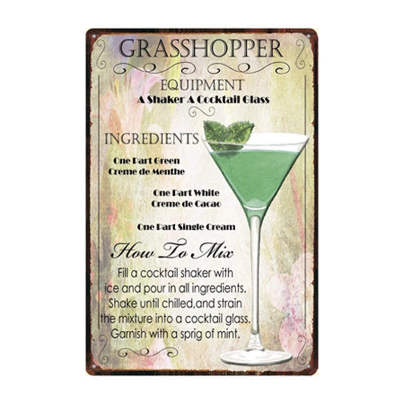 [Kelly66] Коктейль Lounge Mai Tai Margarita GIN FIZZ металлический знак оловянный плакат домашний Декор Бар настенная живопись 20*30 см размер Dy67 - Цвет: Dd-1010