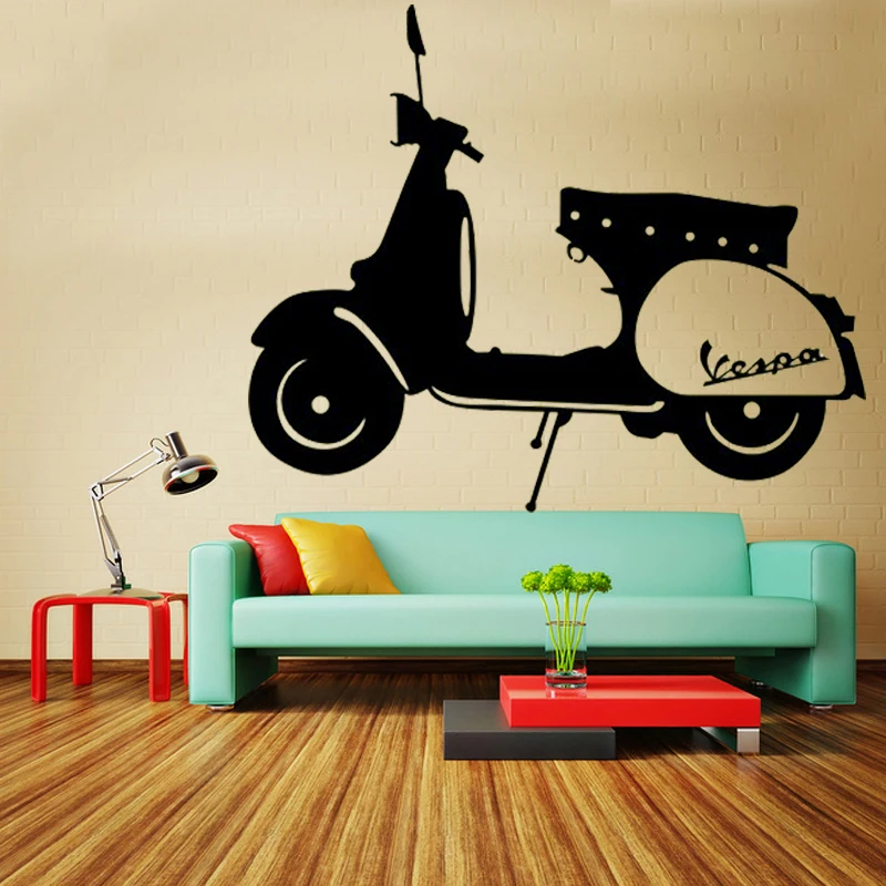 B42 VESPA наклейки на стену спальня гостиная мод наклейка на мотоцикл искусство виниловая подвижная автомобильная Наклейка на стену Наклейка для гостиной домашний декор