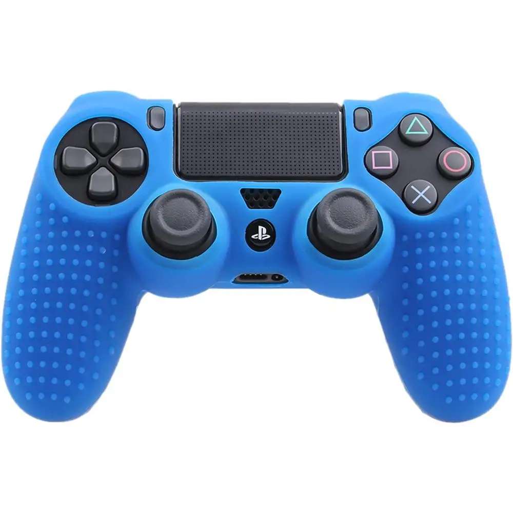 YOTEEN для Dualshock 4 чехол с шипами в горошек силиконовый резиновый гелевый Чехол для sony PS4 Slim/Pro Чехол для контроллера красный синий - Цвет: Синий