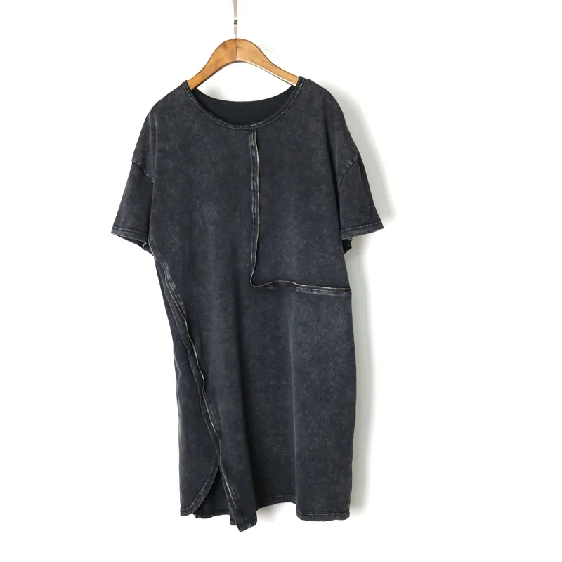 2017 летом Новая Мода Молния украшение Женщины Плюс Размер асимметричные подолы