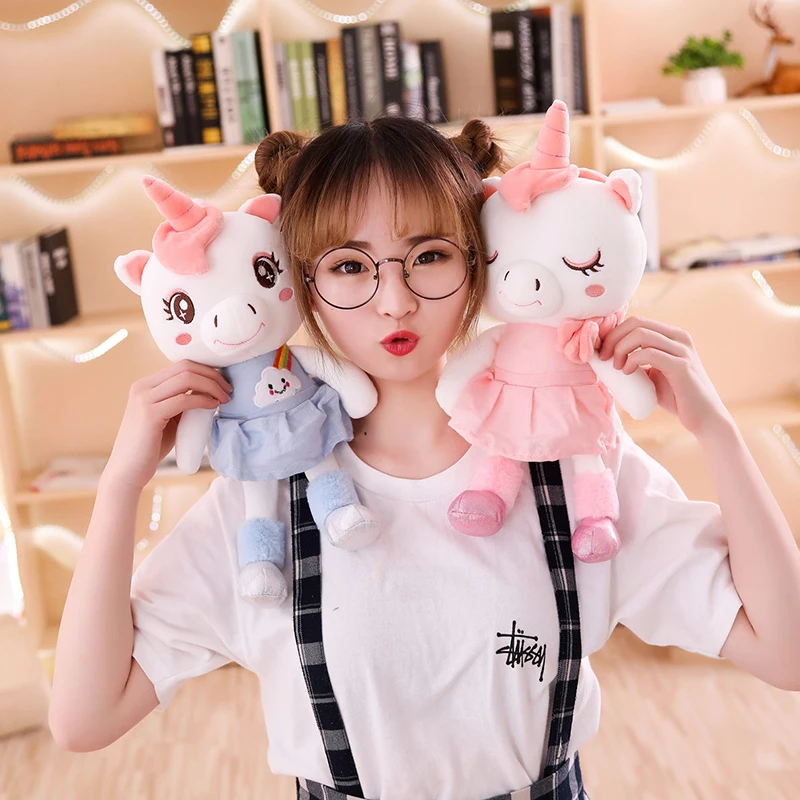 Милая плюшевая игрушка в виде единорога 40 см мультяшная аниме лошадь мягкие