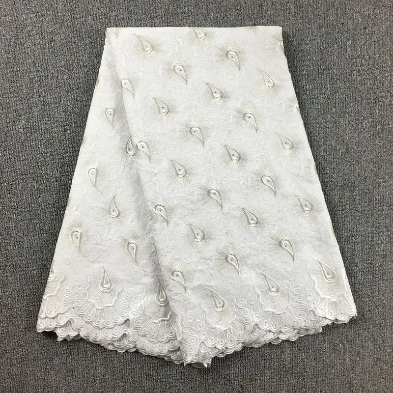 Высококачественная африканская швейцарская хлопковая вуаль кружево 067 чистый