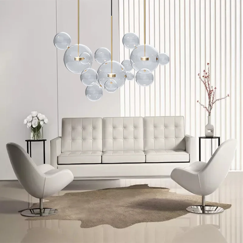 TZ Modern Bolle Pendant Lamp Glass Lampshade Bubble Light For Parlor Iron pendente industrial lustre industriel | Лампы и освещение