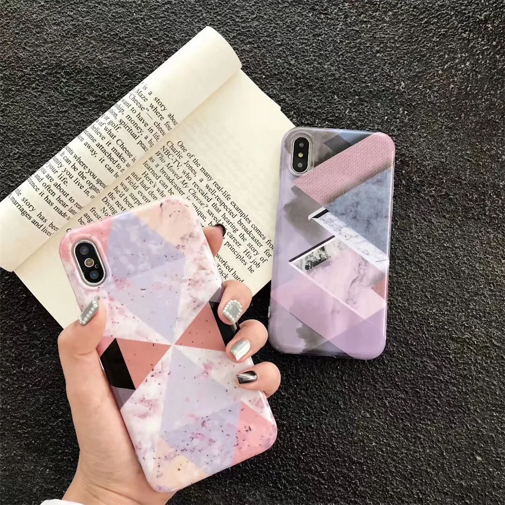 WANGFUZHI шить Мрамор рисунком чехол для iPhone 6 6S 7 8 Plus X Мягкий из ТПУ на заднюю панель
