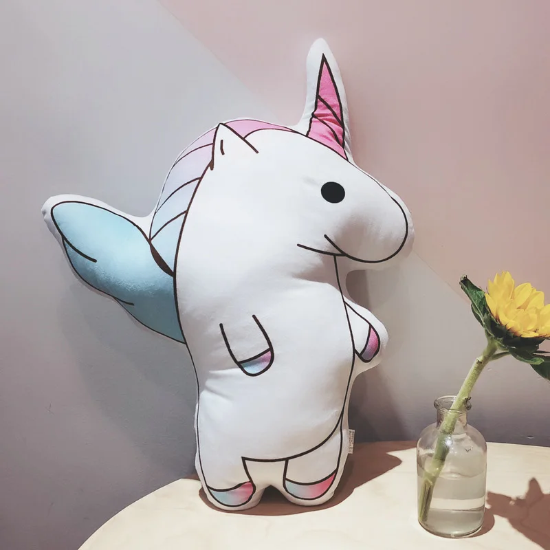 4 14 видов 45 см мультфильм 3D печатных плюшевые игрушки подушки, единорог, кактус, кролик, утка, домашний диван украшения подушки, подарок на праздник - Цвет: 4