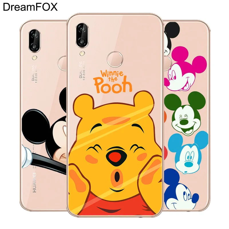 DREAMFOX L018 Мягкий силиконовый чехол из ТПУ с изображением Микки и Минни Маус для huawei