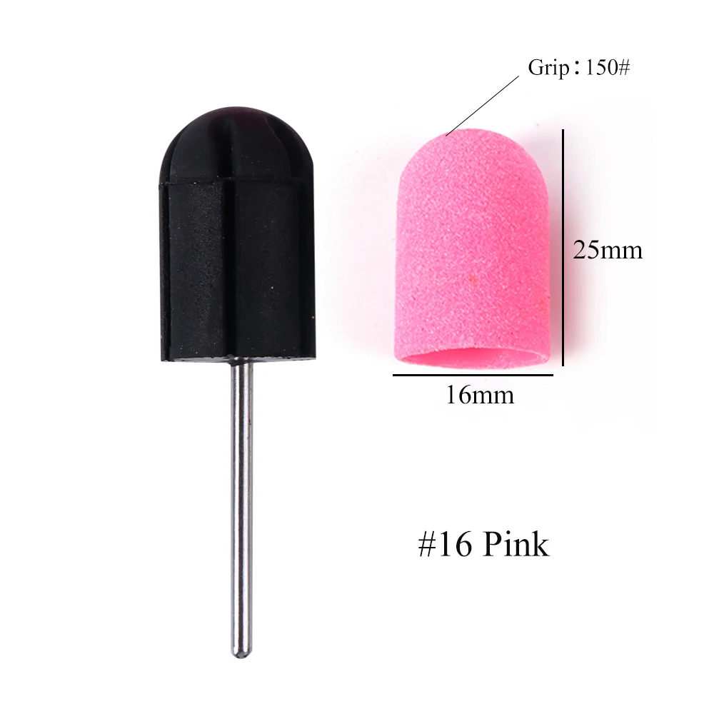 No.16 Pink 1 шт. шлифовальные колпачки электрическое сверло для ногтей 5 размер полосы средство для снятия УФ гель-лака для маникюра педикюра принадлежности для аппаратной обработки наборы CH725 - Цвет: No.16 Pink