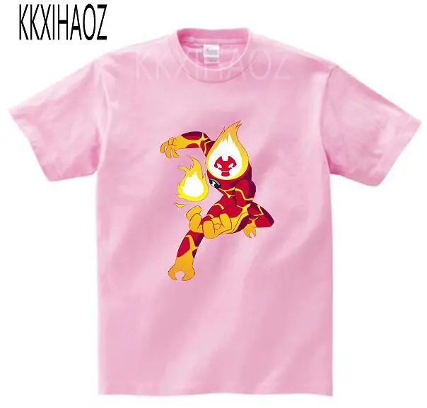 Pink childreT-shirt Новинка года, Детская футболка Ben 10 футболка для малышей летние топы для маленьких мальчиков и девочек, Детский костюм с героями мультфильмов MJ - Цвет: Pink childreT-shirt