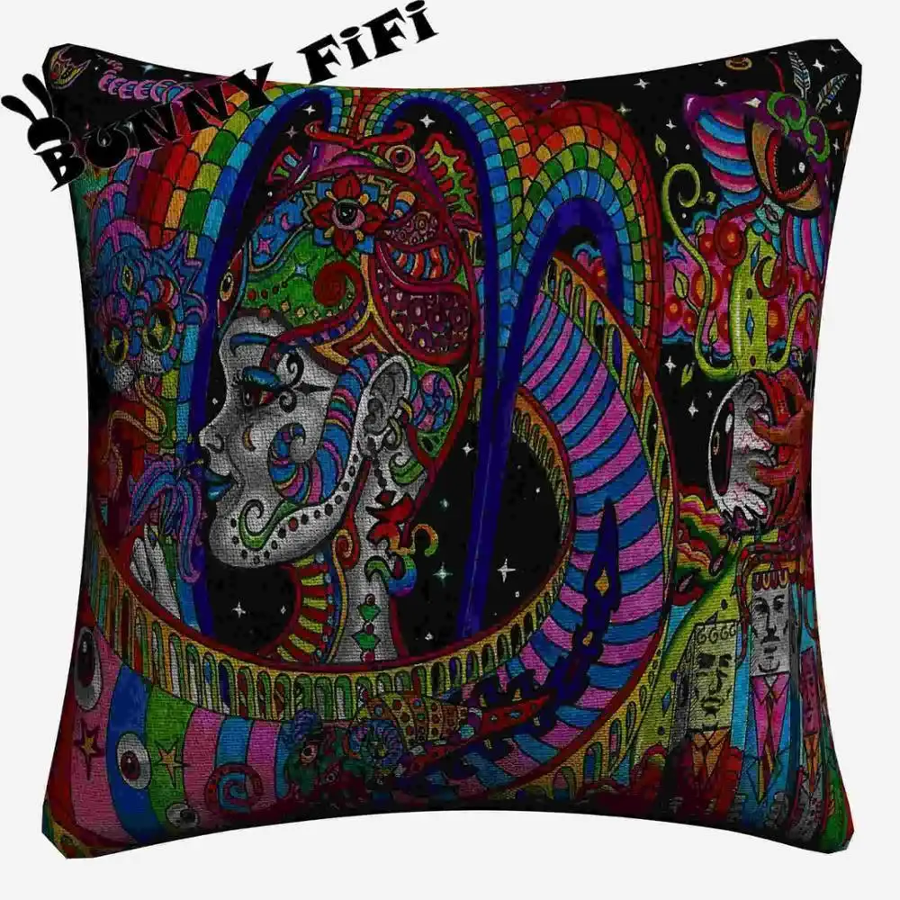 Psychedelic абстрактный акриловый LSD кислотная Декоративная Подушка Чехлы для дивана домашний декор чехол для подушки из льна 45x45 см чехлы на подушки - Цвет: 8