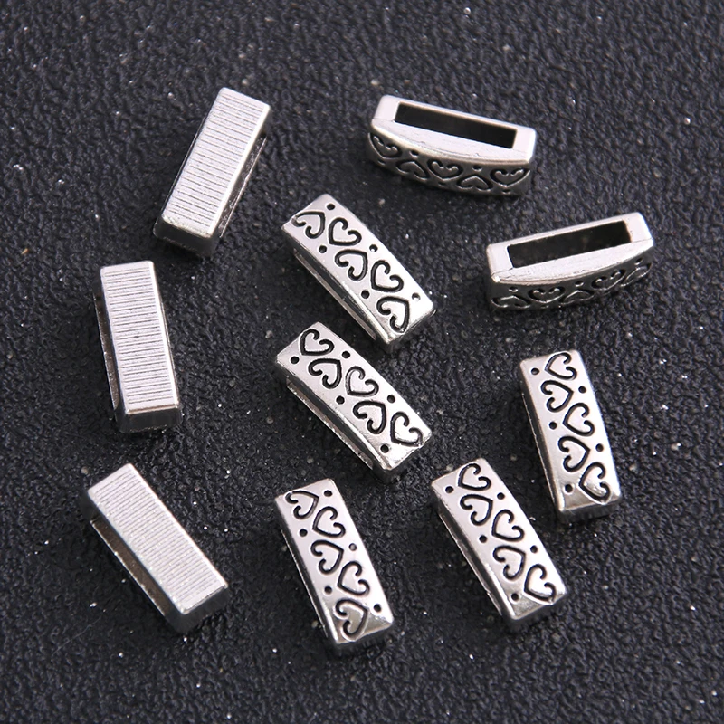 Бусины-слайдеры из кожи для изготовления браслетов сделай сам двухцветные с