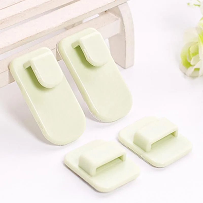 2 Pairs Home Plastic Hooks Sticky Hook Set For TV Air Conditioner Remote Control Key Practical Wall Storage Holder Strong Hanger | Дом и сад