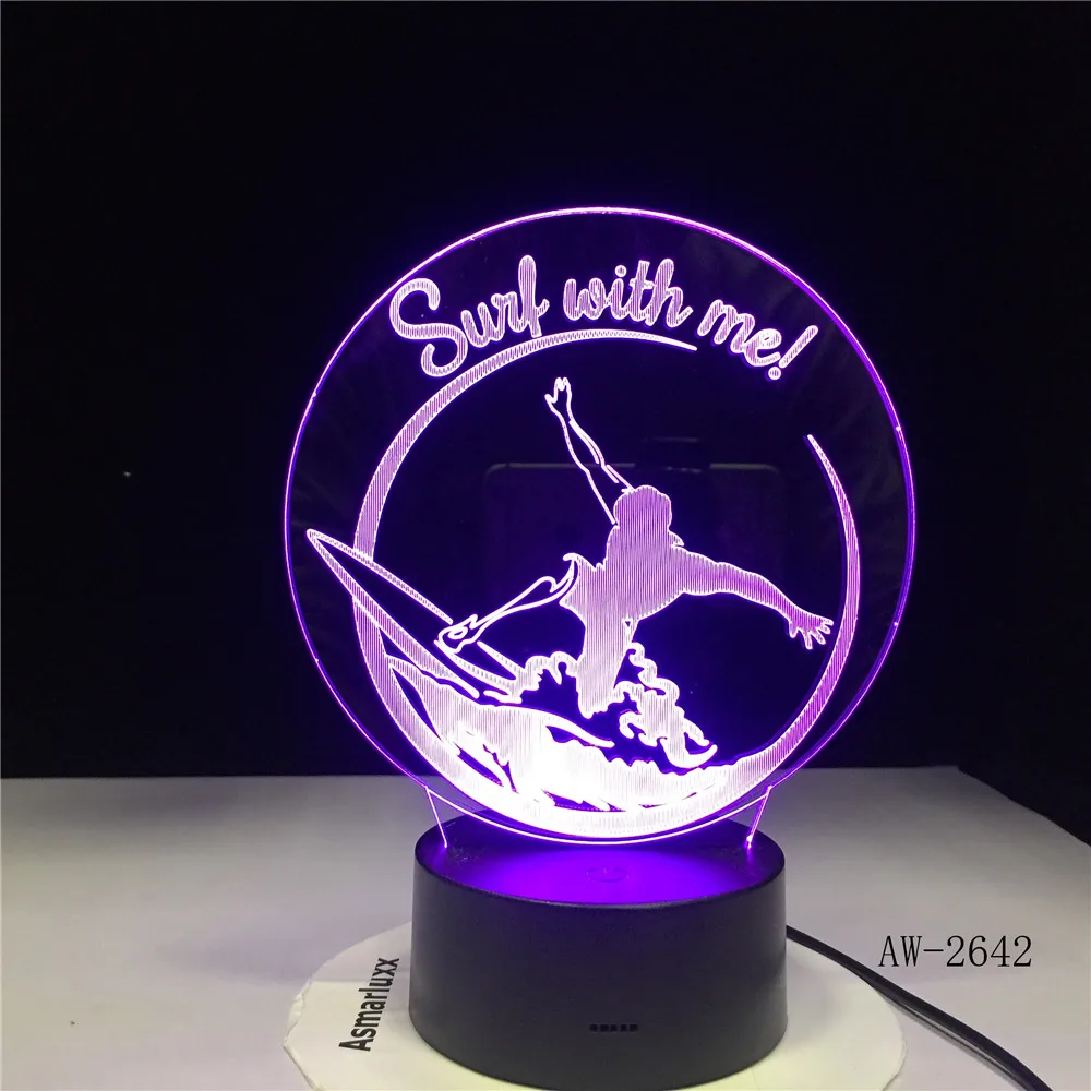 GX2642 волна серфинга 3d свет s семь цветов Сенсорное дистанционное управление