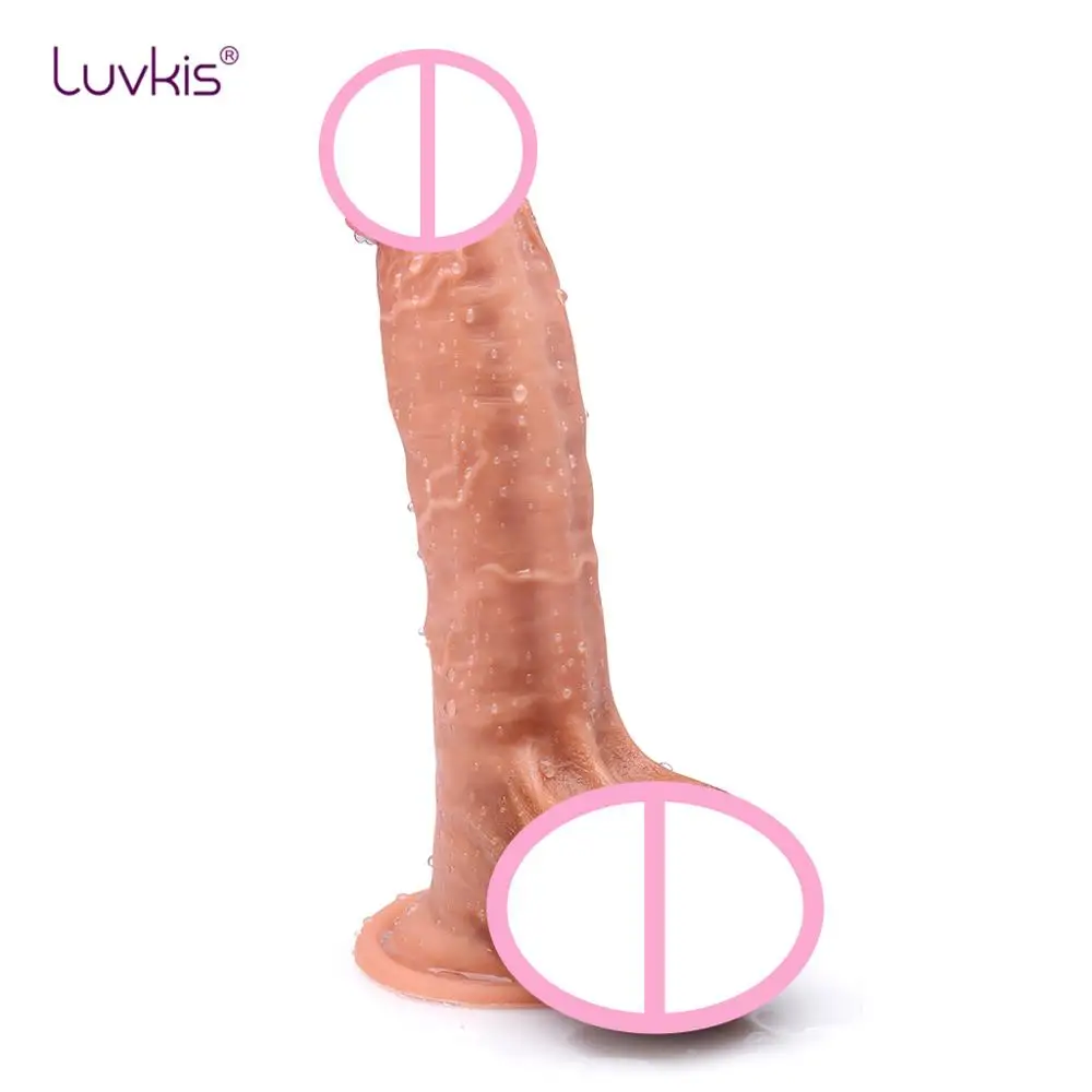 Жидкий силиконовый фаллоимитатор Luvkis супер реалистичный двухслойный 8 7 дюймовый