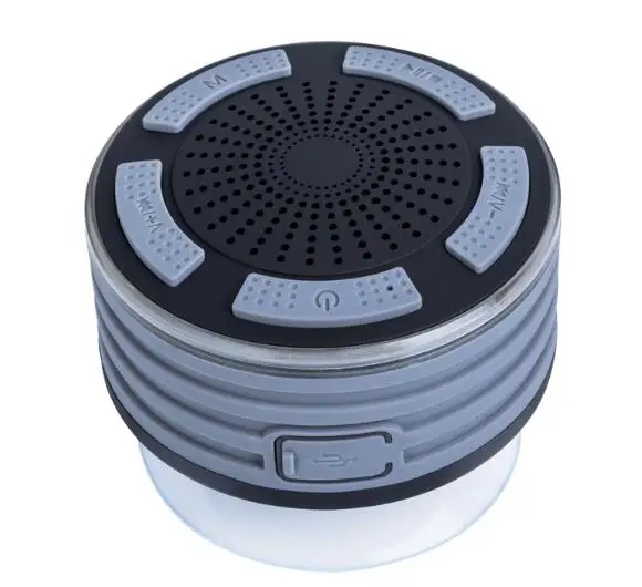Grey speaker TOPROAD водонепроницаемый беспроводной стерео Bluetooth динамик Портативный Душ динамик s светодиодный светильник Handsfree caixa de som с присоской - Цвет: Grey speaker