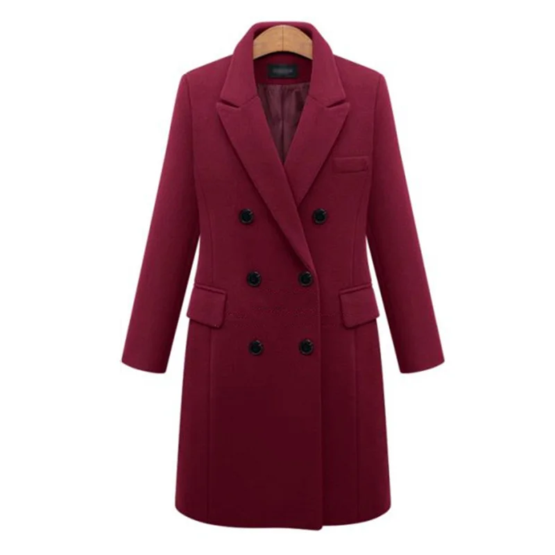 Женское пальто с отложным воротником Европейский деловой шерстяной пиджак