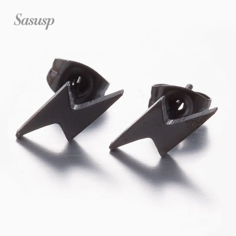 Sasusp модные серьги гвоздики в форме звезды круга треугольника молнии шара для