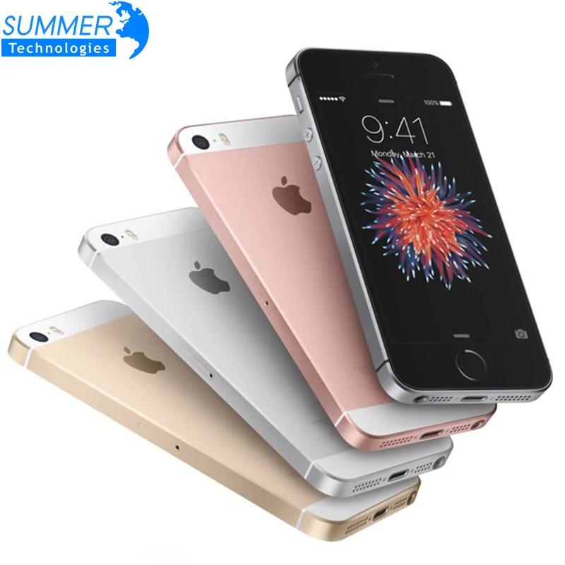 Оригинальный Смартфон Apple iPhone SE разблокированный A9 iOS 9 двухъядерный 4G LTE 2 Гб ОЗУ 16/64 ПЗУ 4 0 дюйма сканер