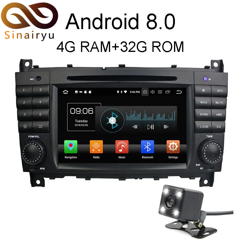 Восьмиядерный Android 8 0 4 ГБ Оперативная память автомобильный DVD gps для Mercedes/Benz W203 W209