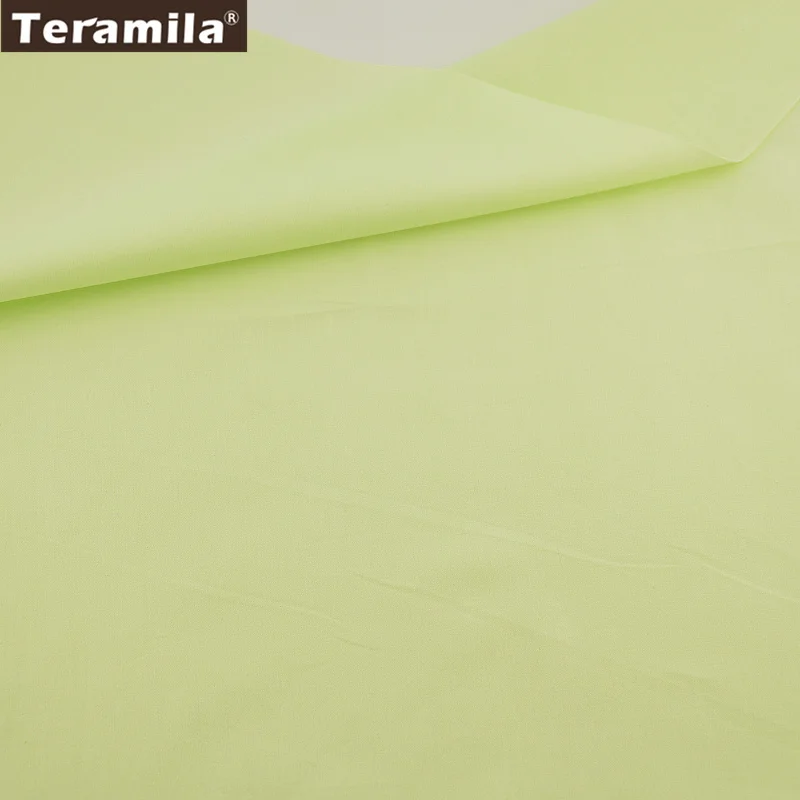 

100% Cotton Fabric Solid Light Green Color Designs Twill Fat Quarter Home Textile Material Bed Sheet Patchwork Quilting Tecido