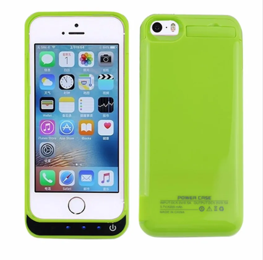 iphone NENG 4200 мАч Внешний аккумулятор чехол для зарядки для iPhone 5 5S 5c SE внешний резервный аккумулятор с подставкой - Цвет: iphone