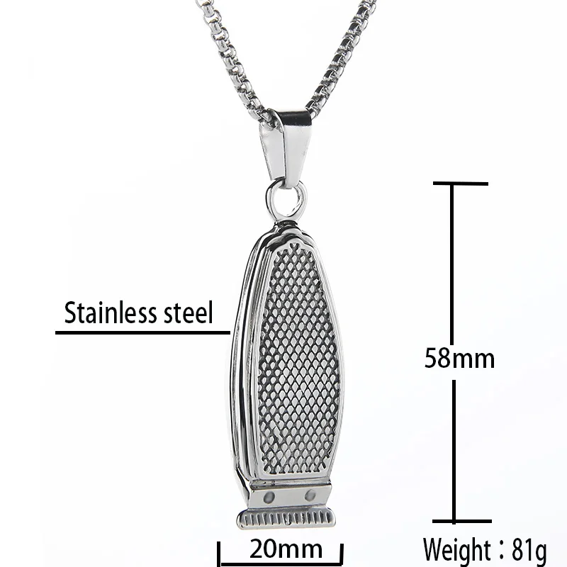 Valily Jewelry Mens Necklace Shaver Pendant Solid Razor for Men Stainless Steel Unique Design in Shaving Beard |