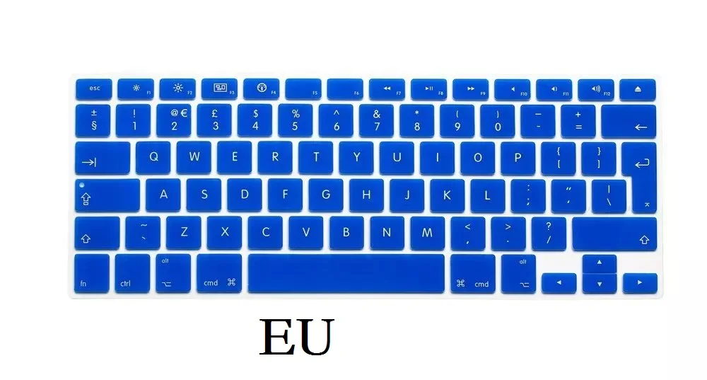 EU blue ЕС США для Macbook Pro 13 15 клавиатура с ретиной крышкой A1502 A1398 английская буква Обложка для Macbook retina 13 15 клавиатура пленка кожа - Цвет: EU blue