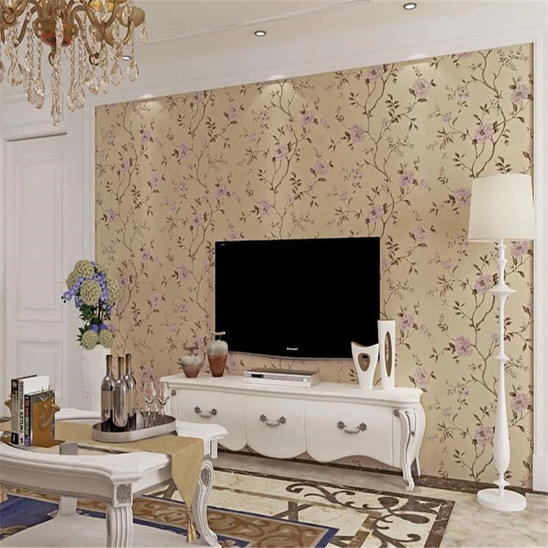 

beibehang American non-woven 3D flower wallpaper retro living room behavior TV background bedroom wallpaper home decoration