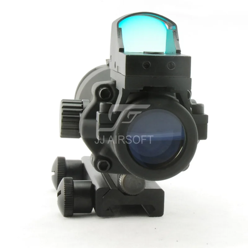 JJ страйкбол ACOG Стиль 4x32 освещение с Docter Mini Red Dot (черный/коричневый) Бесплатная